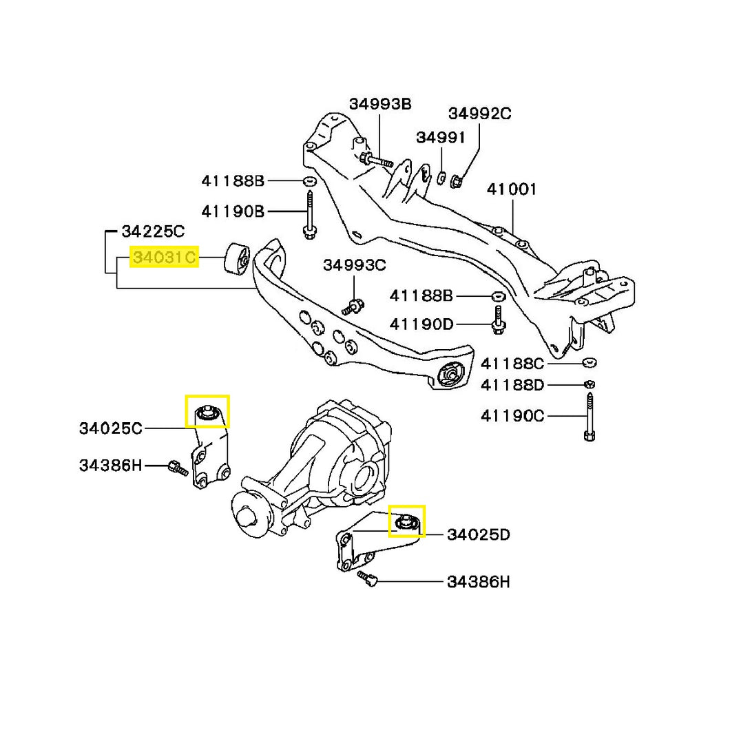 Mitsubishi Lancer Evo 4-9 RS Ralliart Differential Bushing Kit