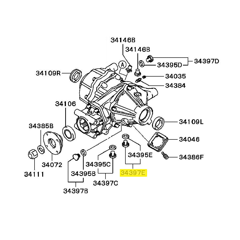 Mitsubishi Lancer Evo 5-9 Differential AYC Fluid Drain Plug (MB569390)