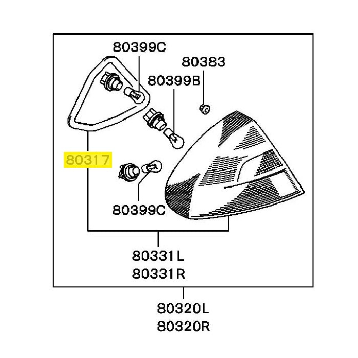 Mitsubishi Lancer Evo 4 Tail Light Gasket (MR221882)