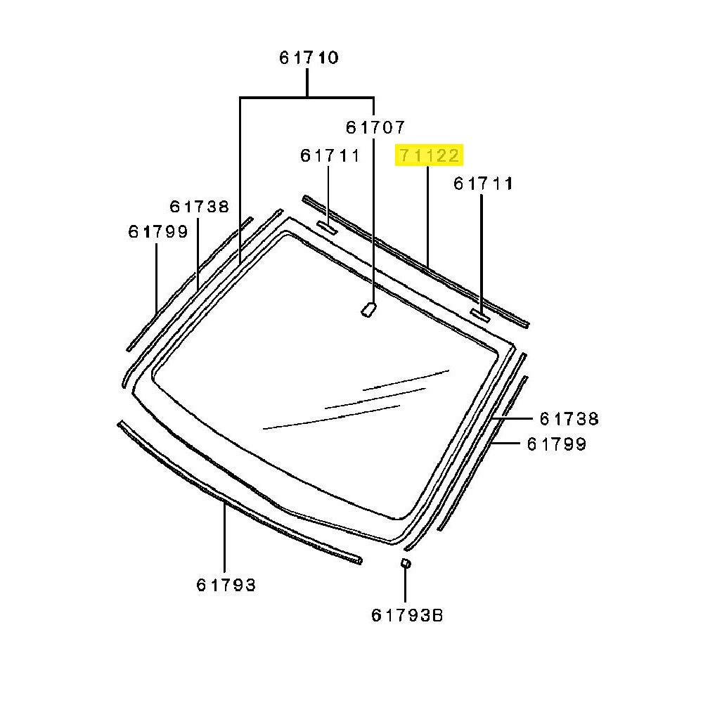 Mitsubishi Lancer Evo 7-9 Front Upper Windshield Moulding (MR520285 ...