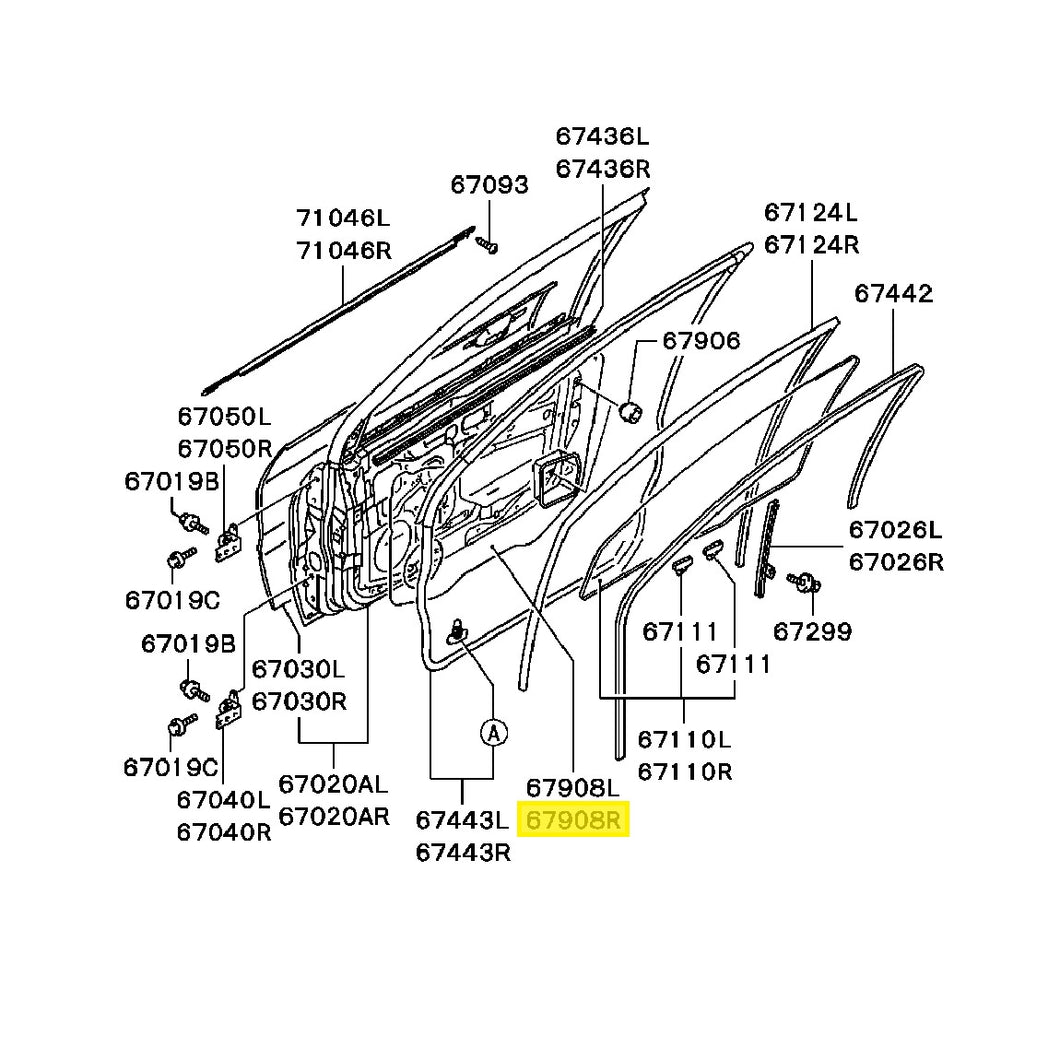 Mitsubishi Lancer Evo 7-9 Front Right Door Waterproof Film (MR523650)