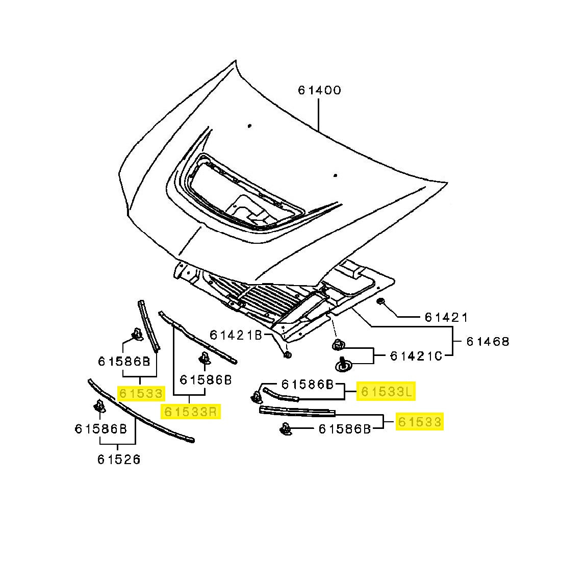Mitsubishi Lancer Evolution EVO8/9 CT9A Ralliart Engine Hood