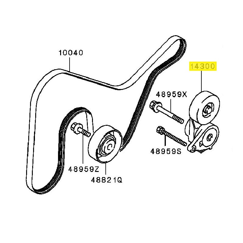 Mitsubishi Lancer Evo 4-6 Serpentine Belt Tensioner (MD355488)