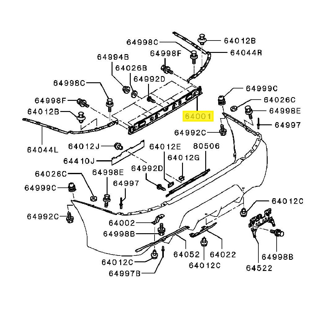 Mitsubishi Lancer Evo 7-9 Rear Bumper Middle Reinforcement (MR520343)