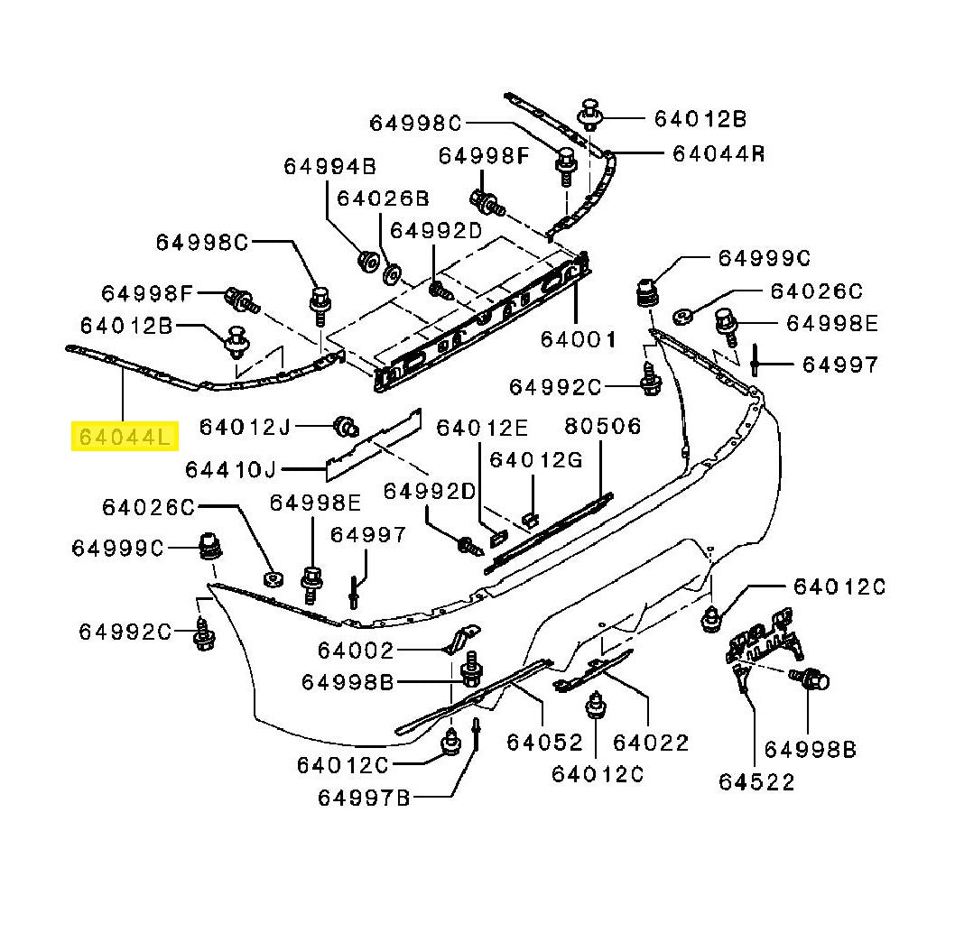 Mitsubishi Lancer Evo 7-9 Rear Bumper Upper Left Support Bracket (MR574335)
